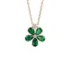 Juvetti Women's Green / White / Silver Florea White Gold Necklace Emerald & Diamond In Multi