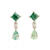 Juvetti Women's Green / White / Silver Ori Earrings In Emerald, Diamond & Green Sapphire Set In White Gold In Multi