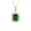 Juvetti Women's Green / White / Silver Verda Pendant Necklace In Emerald In Multi