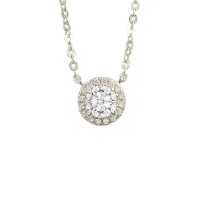 Juvetti Women's Mars Diamond Round Halo Necklace In White Gold