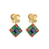 Juvetti Women's Medina Gold Earrings Yellow Sapphire, Blue Sapphire, Ruby, Emerald & Diamond In Multi