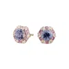 Juvetti Women's Orange / Blue / White Melba White Gold Earrings Blue Sapphires, Pink Sapphires, Diamonds In Multi