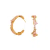 Juvetti Women's Orange Pink Sapphire & Diamond Lanna Hoop Gold Earrings In Orange