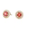 Juvetti Women's Orange / White Floret White Gold Earrings Set With Padparadscha Sapphire & Diamond In Gold