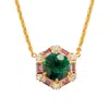 Juvetti Women's Pink / Gold / Green Emerald, Pink Sapphires & Diamonds Melba Gold Necklace In Multi