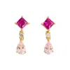 Juvetti Women's Pink / Gold Ori Pink Sapphires & Diamonds Gold Earrings In Multi