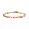 Juvetti Women's Pink / Gold Salto Gold Tennis Bracelet In Pink Sapphire In Multi
