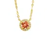 Juvetti Women's Pink / Orange / Gold Mars Gold Necklace Set With Padparadscha Sapphire & Diamond