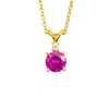 Juvetti Women's Pink / Purple / White Joie Pendant Necklace In Vivid Pink Sapphire & Diamond Set In Gold