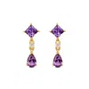 Juvetti Women's Pink / Purple / White Ori Gold Earrings Set With Purple Sapphire & Diamond