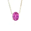 Juvetti Women's Pink / Purple / White Ovo White Gold Necklace Set With Vivid Pink Sapphire