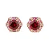 Juvetti Women's Pink / Rose Gold / Red Melba Rose Gold Earrings Ruby, Pink Sapphire & Diamond In Multi