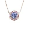 Juvetti Women's Pink / White / Blue Melba White Gold Necklace Ceylon Blue, Pink Sapphire, Diamond In Multi
