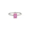 Juvetti Women's Pink / White Chelle White Gold Ring In Pink Sapphire & Diamond In Metallic