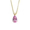 Juvetti Women's Pink / White / Gold Ori Large Gold Pendant Necklace Pink Sapphire & Diamond In Multi