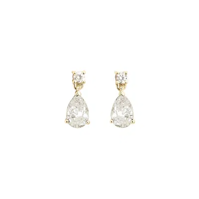 Juvetti Women's Pisa Diamond Pear Drop Earrings In White Gold