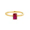 Juvetti Women's Red / Gold Buchon Gold Ring Set With Ruby In Multi