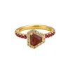 Juvetti Women's Red / Gold Diana Ring In Ruby & Diamond In Multi