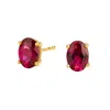 Juvetti Women's Red / Gold Ovo Gold Earrings Set With Ruby In Multi