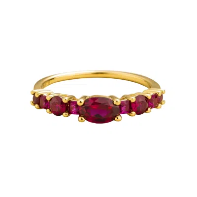 Juvetti Women's Red / Gold Petra Ring In Ruby Set In Gold