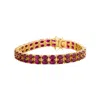 Juvetti Women's Red / Gold Salto Double Tennis Bracelet In Ruby In Multi