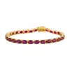 Juvetti Women's Red / Gold Salto Gold Tennis Bracelet In Ruby In Multi