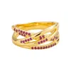 Juvetti Women's Red / Gold Val Ring In Ruby Set In Gold In Multi