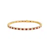 Juvetti Women's Red / Gold / White Ciclo Gold Tennis Bracelet Set With Ruby & Diamond In Gold