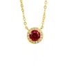 Juvetti Women's Red / Gold / White Mars Gold Necklace Set With Ruby & Diamond In Multi
