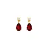 Juvetti Women's Red / Gold / White Pisa Gold Earrings Set With Ruby & Diamond In Multi