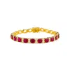 Juvetti Women's Red / Gold / White Sira Gold Bracelet Set With Ruby & Diamond