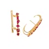 Juvetti Women's Red Serene Earrings With Ruby Set In Yellow Gold In Red