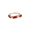 Juvetti Women's Red / White / Rose Gold Forma Ring With Ruby And Diamond Set In Rose Gold