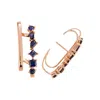 Juvetti Women's Rose Gold / Blue Serene Rose Gold Earrings In Blue Sapphire In Multi