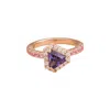 Juvetti Women's Rose Gold / Orange / White Diana Rose Gold Ring Purple Sapphire, Diamond, Pink Sapphire