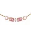 Juvetti Women's Rose Gold / Pink / White Ciceris Rose Gold Necklace Pink Sapphires & Diamonds
