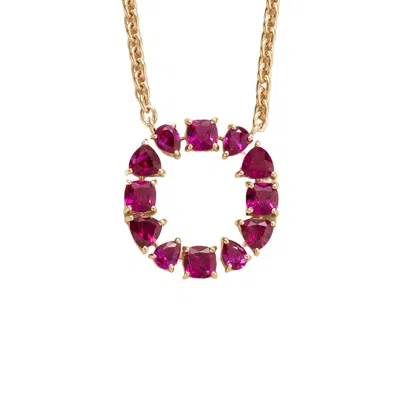 Juvetti Women's Rose Gold / Red Glorie Necklace In Ruby Set In Rose Gold In Pink