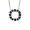 Juvetti Women's Silver / Blue / White Glorie Necklace In Blue Sapphire Set In White Gold In Multi