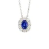 Juvetti Women's Silver / Blue / White Prill White Gold Necklace Set With Blue Sapphire & Diamond In Multi