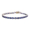 Juvetti Women's Silver / Blue / White Salto White Gold Tennis Bracelet In Blue Sapphire In Multi