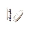 Juvetti Women's Silver / Blue / White Serene White Gold Earrings In Blue Sapphire In Multi