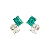 Juvetti Women's Silver / Green / Blue Buchon White Gold Earrings Set With Paraiba & White Sapphire In Multi