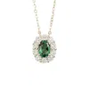Juvetti Women's Silver / Green / White Prill White Gold Necklace Set With Emerald & Diamond In Multi