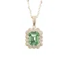 Juvetti Women's Silver / Green / White Verda White Gold Necklace In Green Sapphire & Diamonds