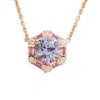 Juvetti Women's Silver / Pink / Blue Melba Rose Gold Necklace Ceylon Blue Sapphire, Pink Sapphire & Diamond