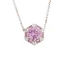 Juvetti Women's Silver / Pink / White Melba White Gold Necklace Pink Sapphire & Diamond In Multi