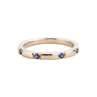 Juvetti Women's Silver / White / Blue Balans Ring In Blue Sapphire In Gold