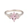 Juvetti Women's Silver / White / Orange Amore Ring In Pink Sapphire & Diamond