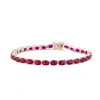 Juvetti Women's Silver / White / Red Salto White Gold Tennis Bracelet In Ruby In Multi