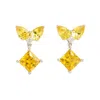 Juvetti Women's Silver / White / Yellow Amore White Gold Earrings Yellow Sapphire & Diamond In Multi